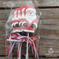 Wooden Santa Picks - Pack Of 4 -Eco Garden Shop santa pick closeup