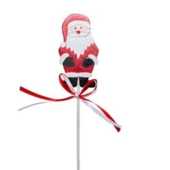 Wooden Santa Picks - Pack Of 4